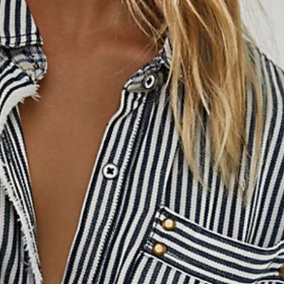 We The Free Tops - We the Free railroad denim button down